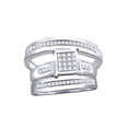 thumbnail image 1 of AFFY White Natural Diamond Engagement & Wedding Trio Band Ring Set In 10k White Gold (0.33 Cttw), 1 of 1