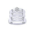 thumbnail image 1 of AFFY White Natural Diamond Engagement & Wedding Trio Band Ring Set In 10k White Gold (0.33 Cttw), 1 of 1