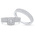 thumbnail image 1 of AFFY White Natural Diamond Engagement & Wedding Trio Band Ring Set In 10k White Gold (0.5 Cttw), 1 of 9