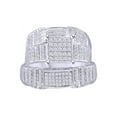 thumbnail image 1 of AFFY White Natural Diamond Engagement & Wedding Trio Band Ring Set In 10k White Gold (0.55 Cttw), 1 of 1