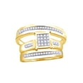 thumbnail image 1 of AFFY White Natural Diamond Engagement & Wedding Trio Band Ring Set In 10k Yellow Gold (0.33 Cttw), 1 of 1