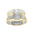 thumbnail image 1 of AFFY White Natural Diamond Engagement & Wedding Trio Band Ring Set In 10k Yellow Gold (0.53 Cttw), 1 of 1