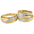 thumbnail image 1 of AFFY White Natural Diamond Engagement & Wedding Trio Band Ring Set In 10k Yellow Gold (0.75 Cttw), 1 of 1