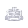 thumbnail image 1 of AFFY White Natural Diamond Engagement & Wedding Trio Band Ring Set In 14k White Gold Over Sterling Silver (0.5 Cttw), 1 of 1