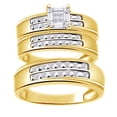 thumbnail image 1 of AFFY White Natural Diamond Engagement & Wedding Trio Band Ring Set In 14k Yellow Gold Over Sterling Silver (0.5 Cttw), 1 of 1