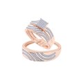 thumbnail image 1 of AFFY White Natural Diamond Engagement & Wedding Trio Bridal Ring Set In 10k Rose Gold (0.4 Cttw), 1 of 1