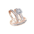 thumbnail image 1 of AFFY White Natural Diamond Engagement & Wedding Trio Bridal Ring Set In 10k Rose Gold (1.2 Cttw), 1 of 1