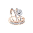 thumbnail image 1 of AFFY White Natural Diamond Engagement & Wedding Trio Bridal Ring Set In 10k Rose Gold (1.2 Cttw), 1 of 1