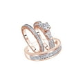 thumbnail image 1 of AFFY White Natural Diamond Engagement & Wedding Trio Bridal Ring Set In 10k Rose Gold (1.5 Cttw), 1 of 1