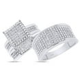 thumbnail image 1 of AFFY White Natural Diamond Engagement & Wedding Trio Bridal Ring Set In 10k White Gold (0.3 Cttw), 1 of 7
