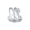 thumbnail image 1 of AFFY White Natural Diamond Engagement & Wedding Trio Bridal Ring Set In 10k White Gold (0.5 Cttw), 1 of 1