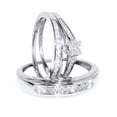 thumbnail image 1 of AFFY White Natural Diamond Engagement & Wedding Trio Bridal Ring Set In 10k White Gold (0.75 Cttw), 1 of 1