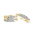 thumbnail image 1 of AFFY White Natural Diamond Engagement & Wedding Trio Bridal Ring Set In 10k Yellow Gold (0.5 Cttw), 1 of 6