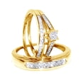 thumbnail image 1 of AFFY White Natural Diamond Engagement & Wedding Trio Bridal Ring Set In 10k Yellow Gold (0.75 Cttw), 1 of 1