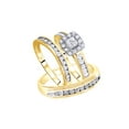 thumbnail image 1 of AFFY White Natural Diamond Engagement & Wedding Trio Bridal Ring Set In 10k Yellow Gold (1.2 Cttw), 1 of 1