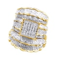 thumbnail image 1 of AFFY White Natural Diamond Engagement & Wedding Trio Bridal Ring Set In 10k Yellow Gold (1.47 Cttw), 1 of 1
