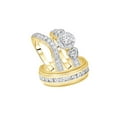 thumbnail image 1 of AFFY White Natural Diamond Engagement & Wedding Trio Bridal Ring Set In 10k Yellow Gold (2.33 Cttw), 1 of 1