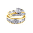 thumbnail image 1 of AFFY White Natural Diamond Engagement & Wedding Trio Bridle Ring Set In 10k Yellow Gold (0.4 Cttw), 1 of 1