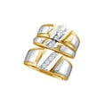 thumbnail image 1 of AFFY White Natural Diamond Engagement & Wedding Two-Tone Trio Band Ring Set In 10k Yellow Gold (0.25 Cttw), 1 of 1