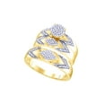 thumbnail image 1 of AFFY White Natural Diamond Engagement & Wedding Two-Tone Trio Band Ring Set In 10k Yellow Gold (0.375 Cttw), 1 of 1