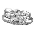 thumbnail image 1 of AFFY White Natural Diamond Engagement & Wedding Two-Tone Trio Bridal Ring Set In 10k White Gold (1 Cttw), 1 of 1