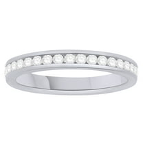 AFFY White Natural Diamond Eternity Anniversary Ring In 14k White Gold (0.5 Cttw)-4