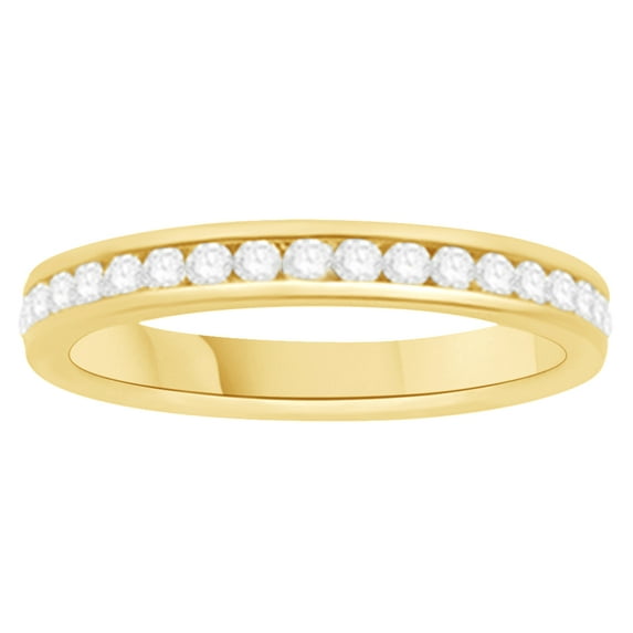 AFFY White Natural Diamond Eternity Anniversary Ring In 14k Yellow Gold (0.5 Cttw)-9.5