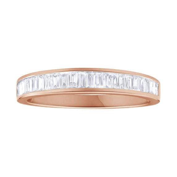 AFFY White Natural Diamond Eternity Ring In 10k Rose Gold (0.5 Cttw)