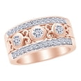 thumbnail image 1 of AFFY White Natural Diamond Etruscan Anniversary Band Ring in 14k Rose Gold (1 Cttw) Ring Size : 11.5, 1 of 1