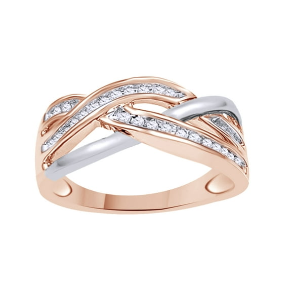 AFFY White Natural Diamond Fashion Ring In 10k Rose Gold (0.25 Cttw)