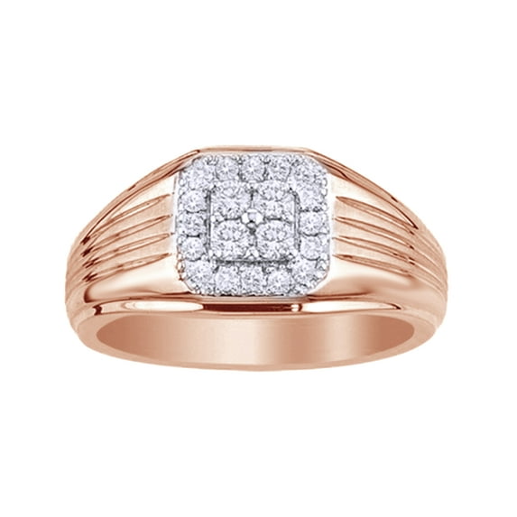 AFFY White Natural Diamond Fashion Ring In 10k Rose Gold (0.5 Cttw)