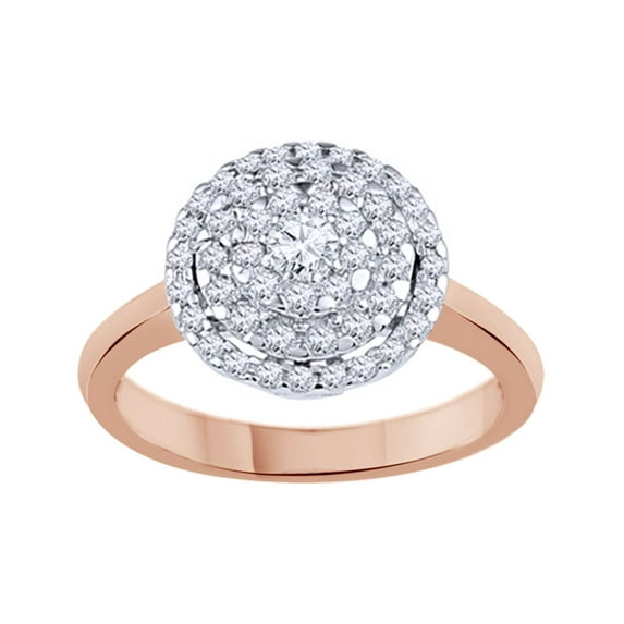 AFFY White Natural Diamond Fashion Ring In 10k Rose Gold (0.5 Cttw)