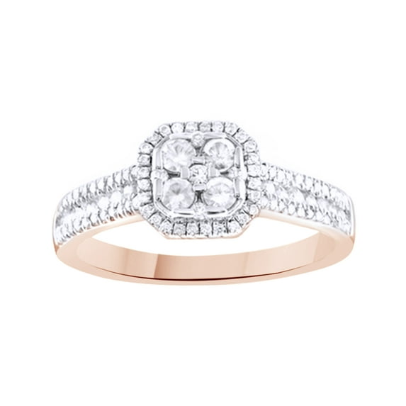 AFFY White Natural Diamond Fashion Ring In 10k Rose Gold (0.5 Cttw)