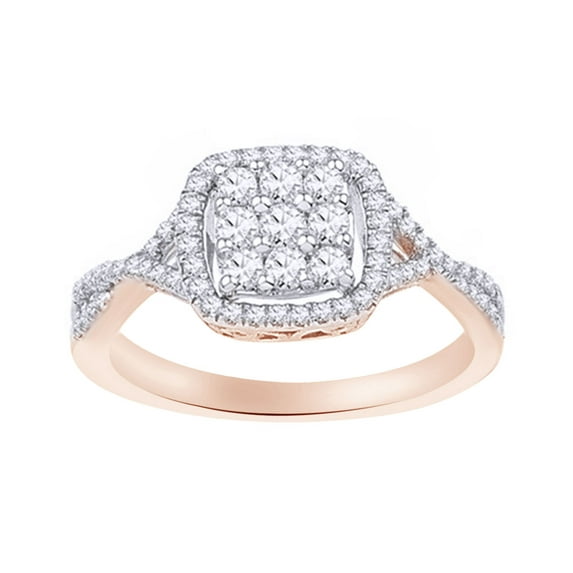 AFFY White Natural Diamond Fashion Ring In 10k Rose Gold (0.5 Cttw)
