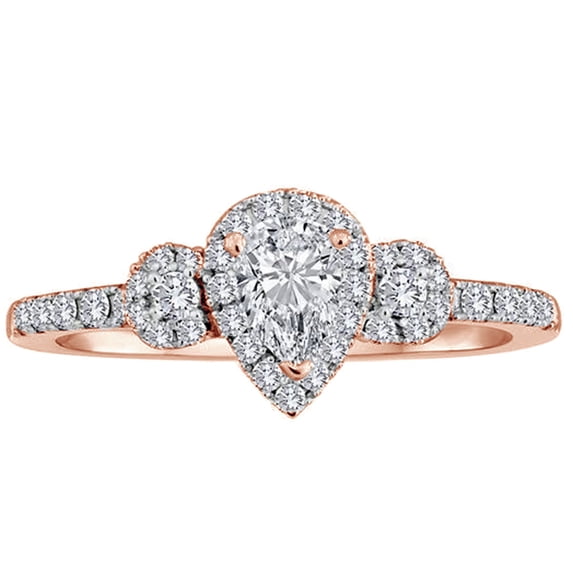 AFFY White Natural Diamond Fashion Ring In 10k Rose Gold (0.63 Cttw)