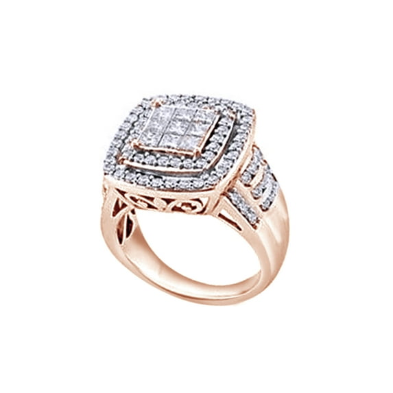 AFFY White Natural Diamond Fashion Ring In 10k Rose Gold
