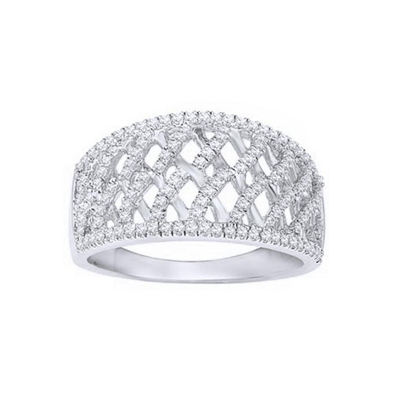 AFFY White Natural Diamond Fashion Ring In 10k White Gold (0.5 Cttw)