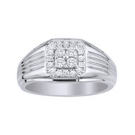 AFFY White Natural Diamond Fashion Ring In 10k White Gold (0.5 Cttw)