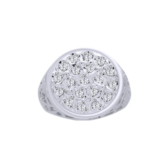 AFFY White Natural Diamond Fashion Ring In 10k White Gold (0.5 Cttw)