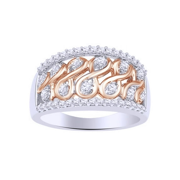 AFFY White Natural Diamond Fashion Ring In 10k White Gold (0.5 Cttw)