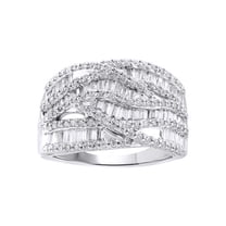 AFFY White Natural Diamond Fashion Ring In 10k White Gold (1.25 Cttw)