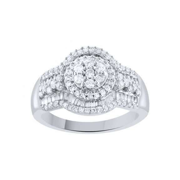 AFFY White Natural Diamond Fashion Ring In 10k White Gold (1 Cttw)
