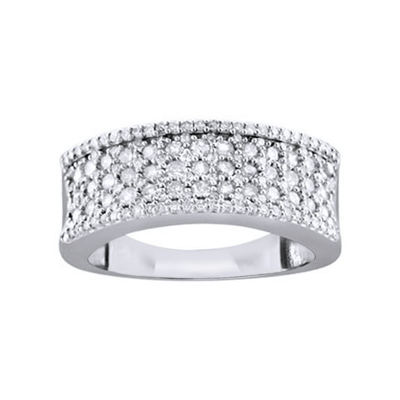 AFFY White Natural Diamond Fashion Ring In 10k White Gold (1 Cttw)