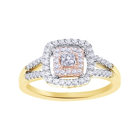 AFFY White Natural Diamond Fashion Ring In 10k Yellow Gold (0.33 Cttw)