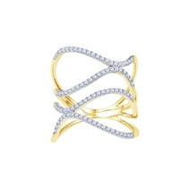 White Natural Diamond Fashion Ring In 10k Yellow Gold (0.375 Cttw)