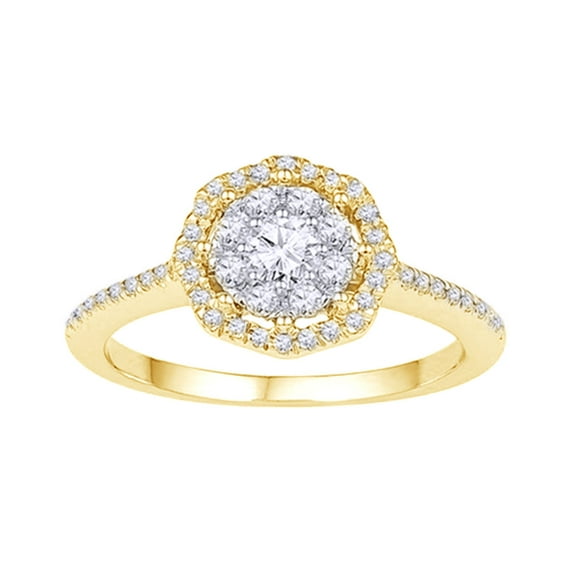 AFFY White Natural Diamond Fashion Ring In 10k Yellow Gold (0.375 Cttw)