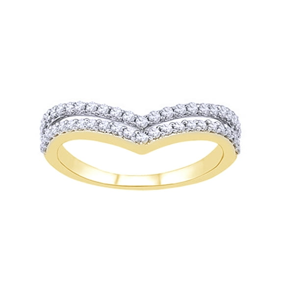 AFFY White Natural Diamond Fashion Ring In 10k Yellow Gold (0.5 Cttw)