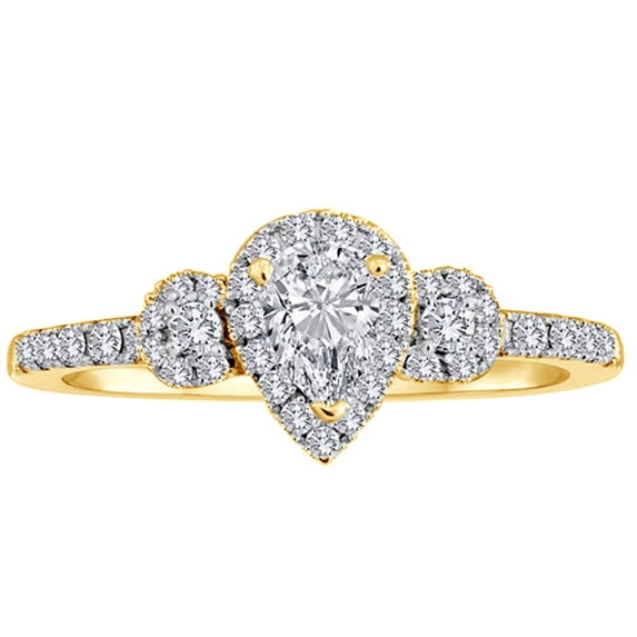 AFFY White Natural Diamond Fashion Ring In 10k Yellow Gold (0.63 Cttw)