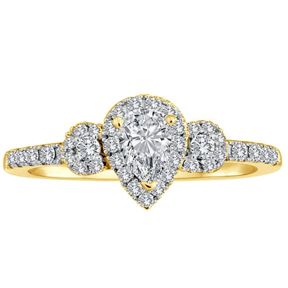 AFFY White Natural Diamond Fashion Ring In 10k Yellow Gold (0.63 Cttw)