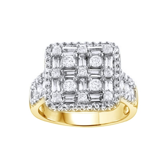 AFFY White Natural Diamond Fashion Ring In 10k Yellow Gold (1.5 Cttw)